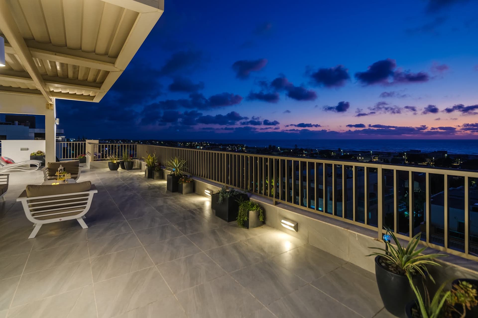 Penthouse balcony with stunning sea views